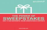 THE POWER OF SWEEPSTAKES