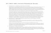 FY 2021 SBA Award Standard Terms