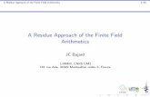 A Residue Approach of the Finite Field Arithmetics
