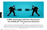 HR Integration Issues in M&A Transactions