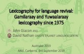 Lexicography for language revival: Gamilaraayand ...