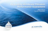 Evaluating Membrane Filtration Performance Guarantees
