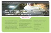Recycling and retort solutions for mercury containing wastes