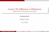 Lecture 7B: Difference in Differences