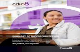 SUMMARY OF THE CORPORATE PLAN - CDIC