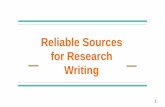 Reliable Sources for Research Writing