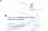 Topic 12: Citation and other network analysis