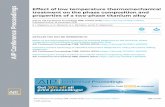 Effect of Low Temperature Thermomechanical Treatment on ...