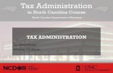 TAX ADMINISTRATION - NC