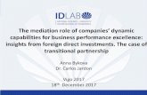 The mediation role of companies’ dynamic