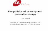 The politics of scarcity and renewable energy