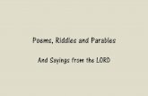 Poems, Riddles and Parables