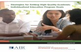 Strategies for Setting High-Quality Academic ...