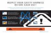 INSPECT YOUR SAFETY HARNESS BEFORE EACH USE!