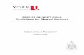 2022-23 BUDGET CALL Guidelines for Shared Services