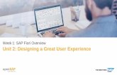 Week 1: SAP Fiori Overview Unit 2: Designing a Great User ...