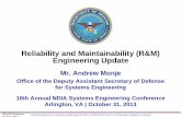 Reliability and Maintainability (R&M) Engineering Update