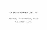 AP Exam Review Unit Ten
