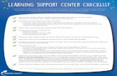 learning support center CHECKLIST