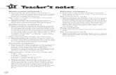 11 Teacher’s notes