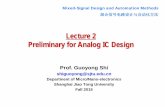 Lecture 2 Preliminary for Analog IC Design