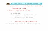 Class - IV Subject - Maths Chapter -10 Perimeter and Area