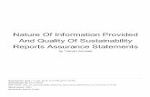 Reports Assurance Statements And Quality Of Sustainability ...