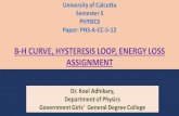 B-H CURVE, HYSTERESIS LOOP, ENERGY LOSS ASSIGNMENT