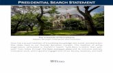 PRESIDENTIAL SEARCH STATEMENT