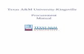 Texas A&M University-Kingsville Procurement Manual