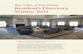 The Villas at Five Ponds Resident’s Directory Winter, 2021
