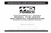 WHISPERWELD SERIES MODEL TLW-300SS WELDER/AC …