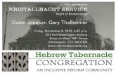 KRISTALLNACHT SERVICE - Hebrew Tabernacle