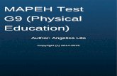 Cover Page MAPEH Test G9 (Physical Education)