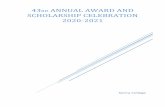 43 ANNUAL AWARD AND SCHOLARSHIP CELEBRATION 2020-2021