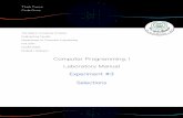 Computer Programming, I Laboratory Manual Experiment #3 ...