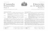 Vol. 145, No. 20 Vol. 145, no Canada Gazette du Canada