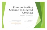 Communicating Science to Elected Officials