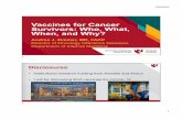 Vaccines for Cancer Survivors: Who, What, When, and Why?