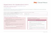 Application for Application Form - ClearView