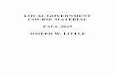LOCAL GOVERNMENT COURSE MATERIAL ... - Levin College of Law