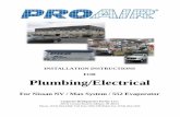 INSTALLATION INSTRUCTIONS FOR Plumbing/Electrical