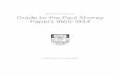 University of Chicago Library Guide to the Paul Shorey ...