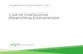 List of Consumer Reporting Companies