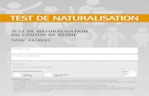 TEST DE NATURALISATION DU CANTON DE BERNE Série 24/2021
