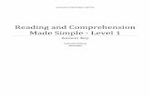 Reading and Comprehension Made Simple - Level 1