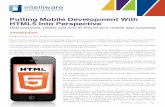 Putting Mobile Development With HTML5 Into Perspective