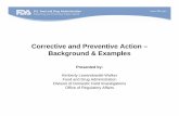 Corrective and Preventive Action â€“ Background & Examples
