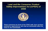 CPSIA Public Meeting: Lead and the Consumer Product Safety