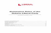 Nomination Rules of the Ontario Liberal Party
